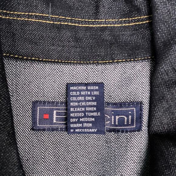 Baccini Denim Trench Coat Women’s Sz M Dark Wash Tie Belt Long Jacket Streetwear - Picture 7 of 9